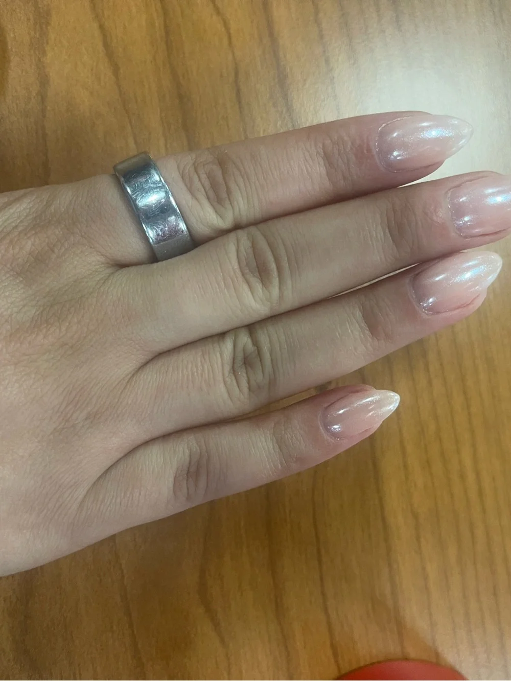 Oura Silver Tone Stainless Steel Band Ring